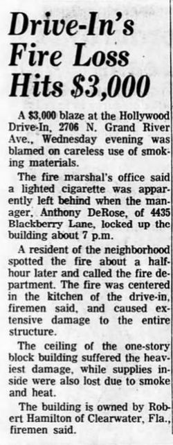 Hollywood Drive-In (Tonys Lounge) - Sept 1967 Fire (newer photo)